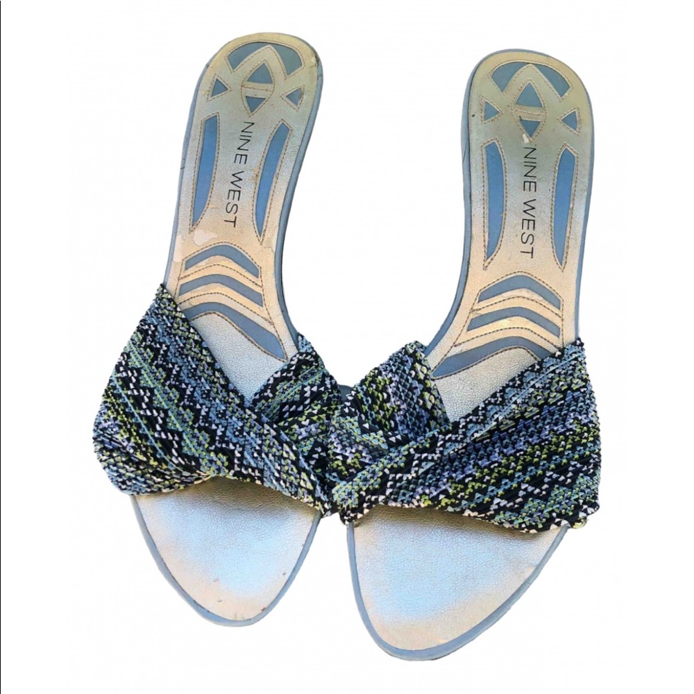NINE WEST KITTEN HEEL MULES